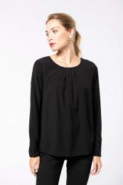 LADIES  LONG-SLEEVED CREPE BLOUSE