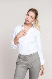 LADIES LONG-SLEEVED COTTON POPLIN SHIRT